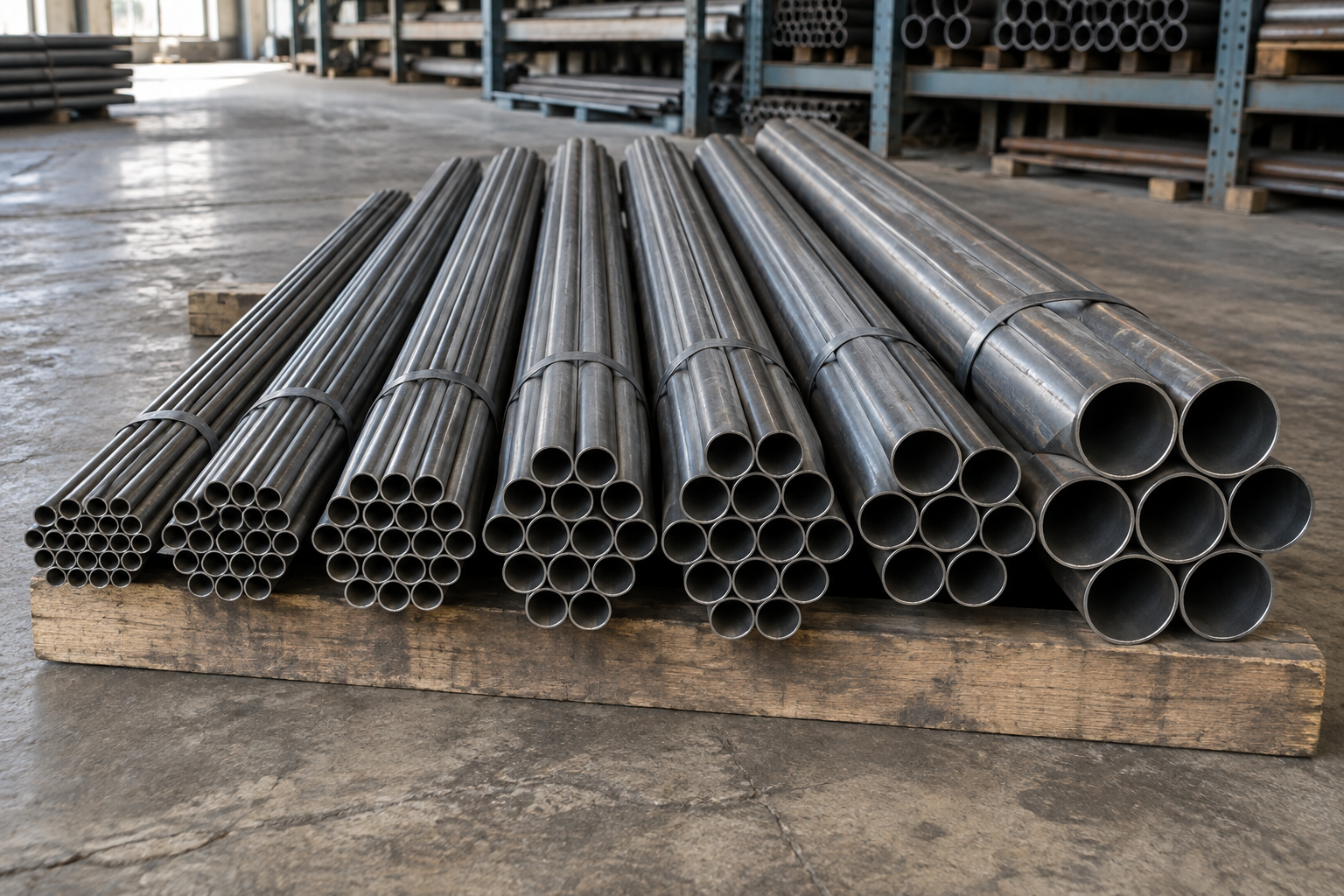 Round steel pipes